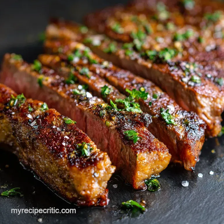 Air Fryer Strip Steak: the Best New York Cut Cooked Perfectly Medium-Rare presentation
