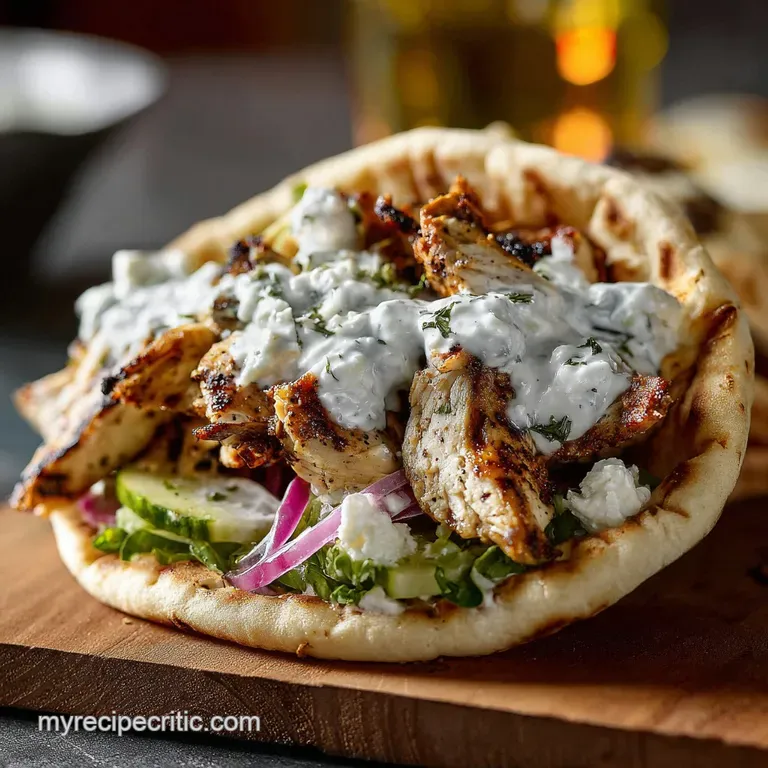 Proper Chicken Gyros Athenianstyle Wraps with Creamy Tzatziki presentation