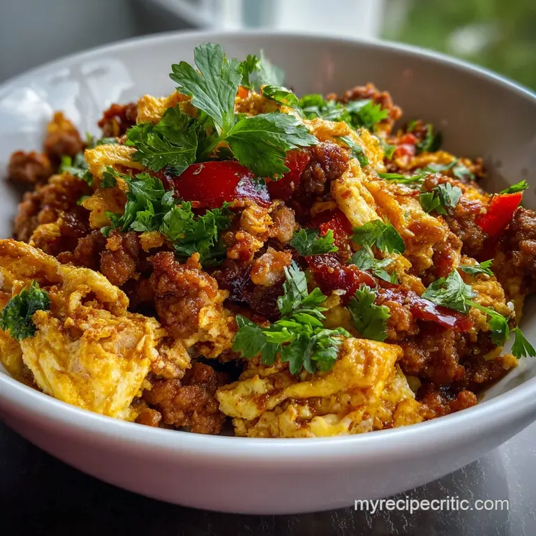 Chorizo and Eggs: Easy Authentic Mexican Scramble presentation