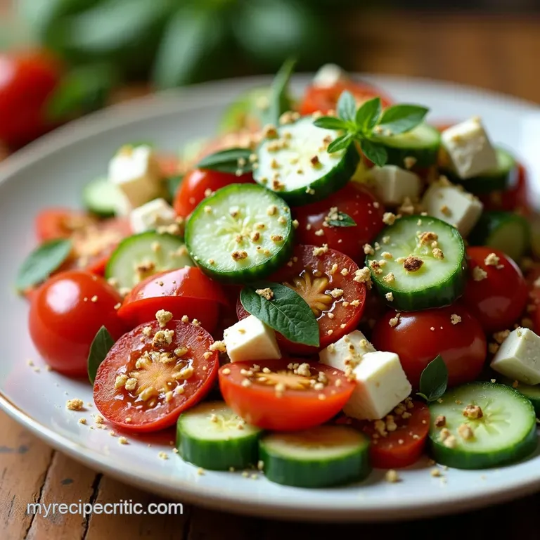 Sunshine in a Bowl Authentic Greek Cucumber Tomato Feta Salad