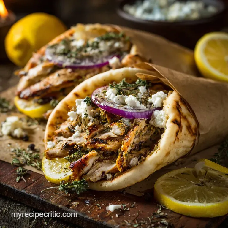 Chicken Gyro Authentic Lemon Oregano Recipe with Homemade Tzatziki