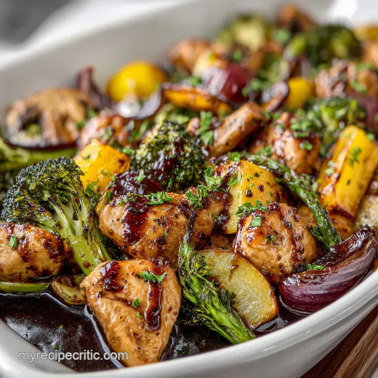 Easy Sheet Pan Balsamic Chicken and Veggies with Honey Glaze