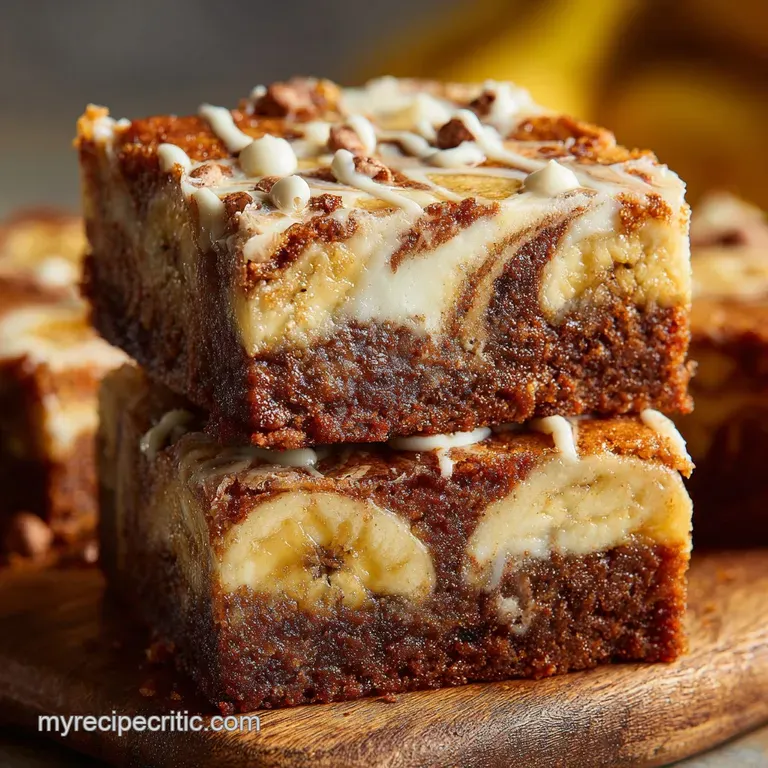 Banana Pudding Brownies: the Ultimate Southern Comfort Swirl Bar presentation