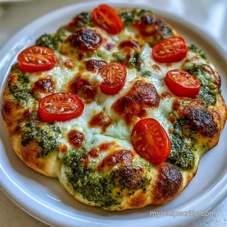 Basil Pesto Flatbread Pizza with Crispy Naan
