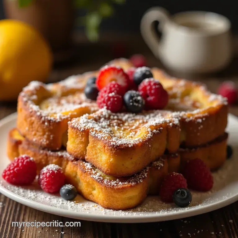 The King of the Crumb Brioche French Toast presentation