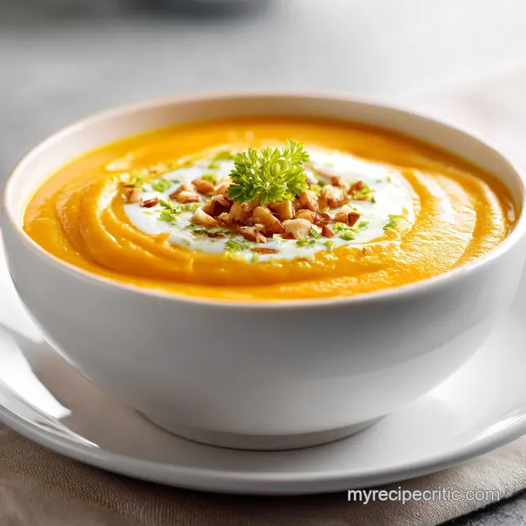 Butternut Squash Sweet Potato Soup with Ginger