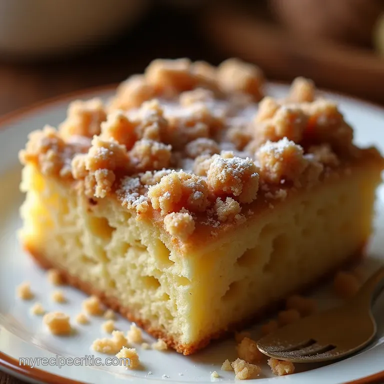 The Perfect Weekend Coffee Cake Buttery Crumb Topping Soft Cinnamon Swirl presentation