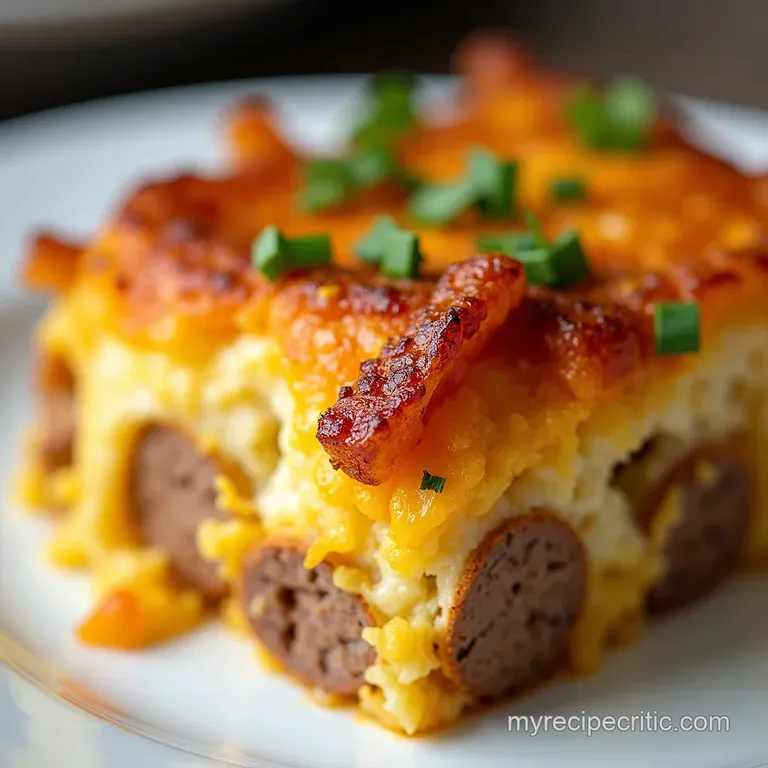 The Ultimate Weekend Warrior Cheesy Sausage Crispy Hash Brown Bake