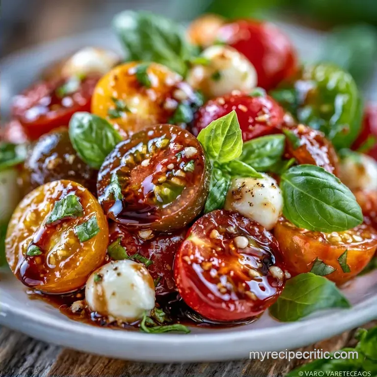 Cherry Tomato Caprese Salad with Balsamic Glaze