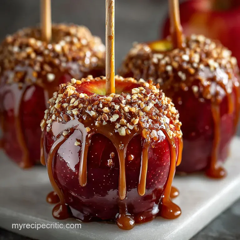 Homemade Caramel Apples: the Absolute Best Chewy Recipe presentation