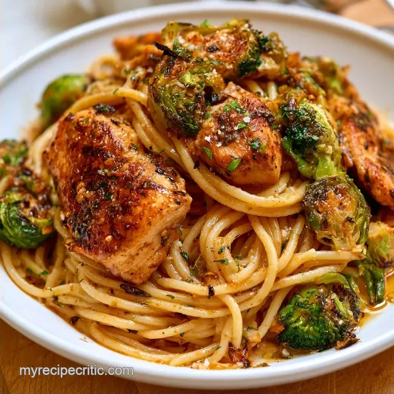 Creamy Chicken Brussels Sprouts Pasta