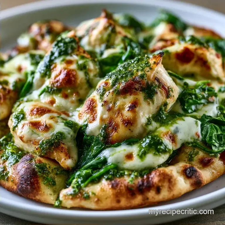 15-Minute Chicken Pesto Naan Pizza