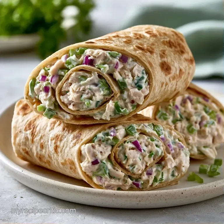 A white platter of spiral-cut wraps arranged neatly with fresh parsley sprigs and bright red cherry tomatoes.