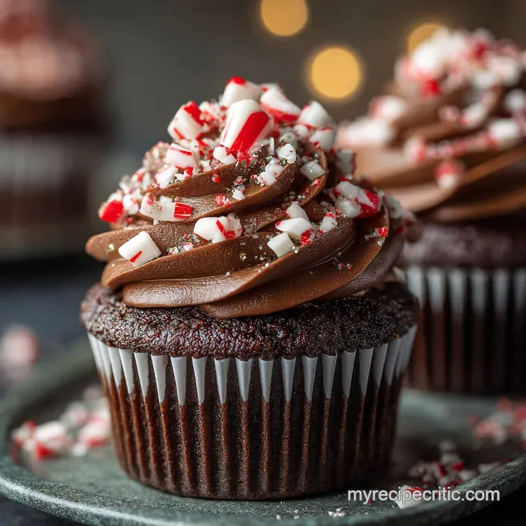 Chocolate Peppermint Cupcakes: the Decadent Winter Warmer presentation