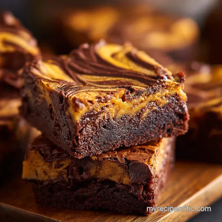 Chocolate Pumpkin Swirl Fudge Brownies: Fudgy Base Cream Cheese Swirl.