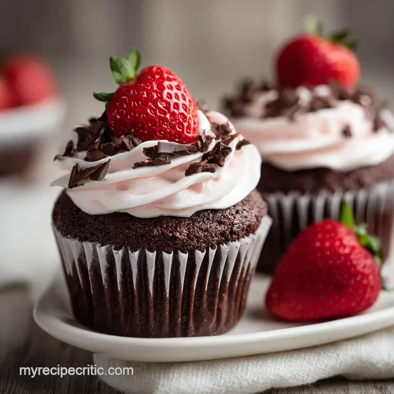 Chocolate Strawberry Valentine Cupcakes