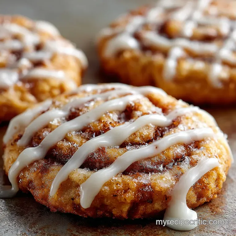 Cozy Cinnamon Roll Swirl Cookies with Cream Cheese Glaze