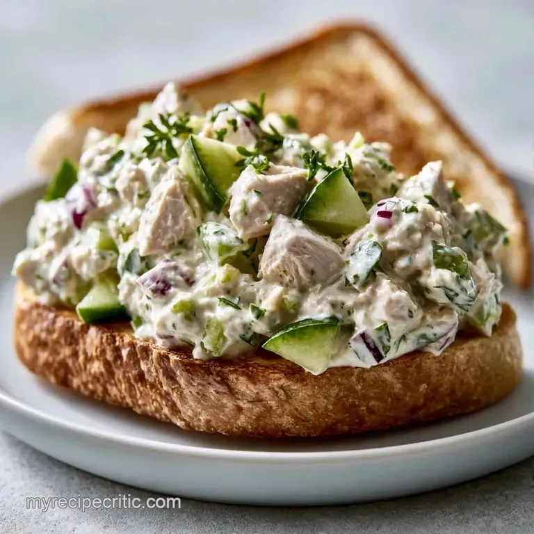 Two toasted sandwich halves on a white ceramic plate with a side of chilled green grapes and fresh curly parsley.