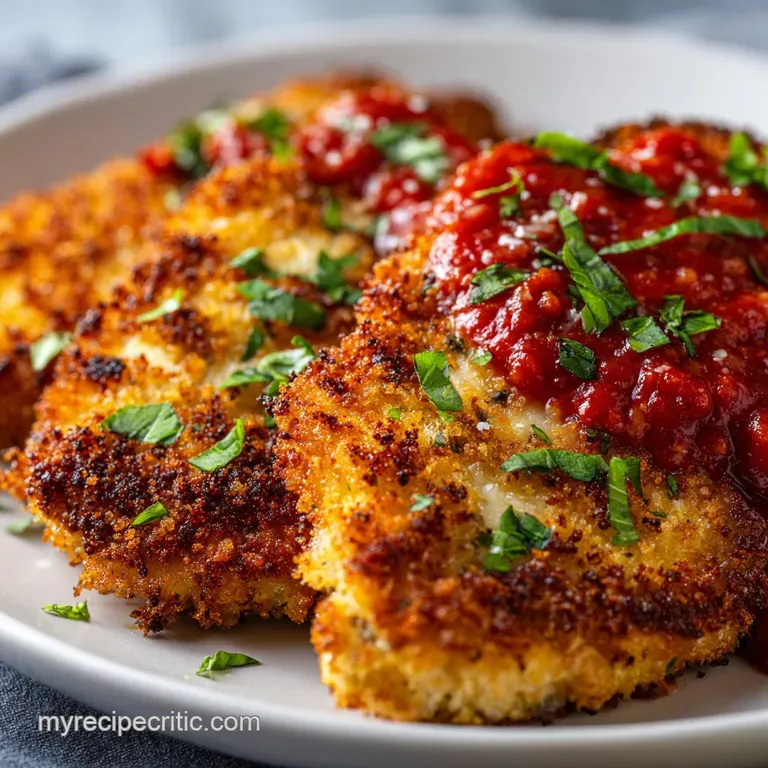 The Classic Chicken Parmigiana Crispy Cutlets Gooey Cheese presentation