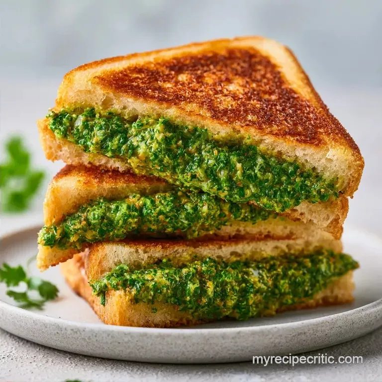 Coriander Chutney Sandwich: Golden and Zesty
