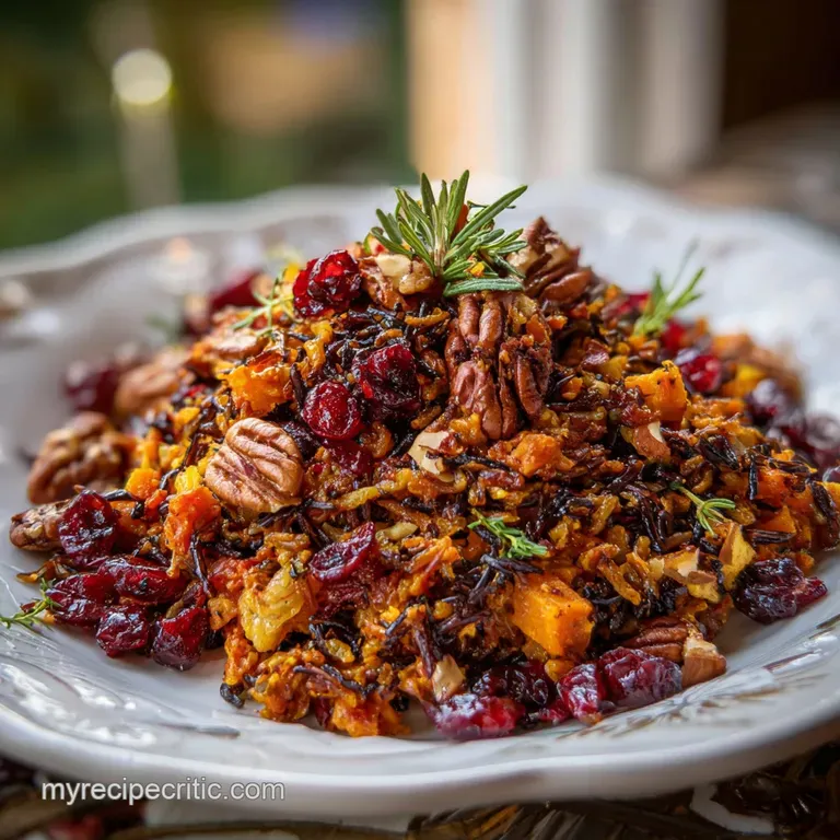 Roasted Cranberry Pecan Sweet Potato Wild Rice Pilaf