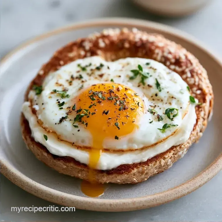 Healthier Cream Cheese Bagel Sandwich with Egg