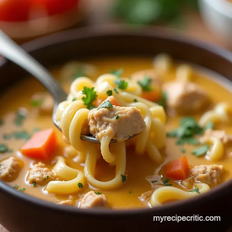 The Ultimate Comfort Easy Creamy Weeknight Chicken Noodle Soup presentation