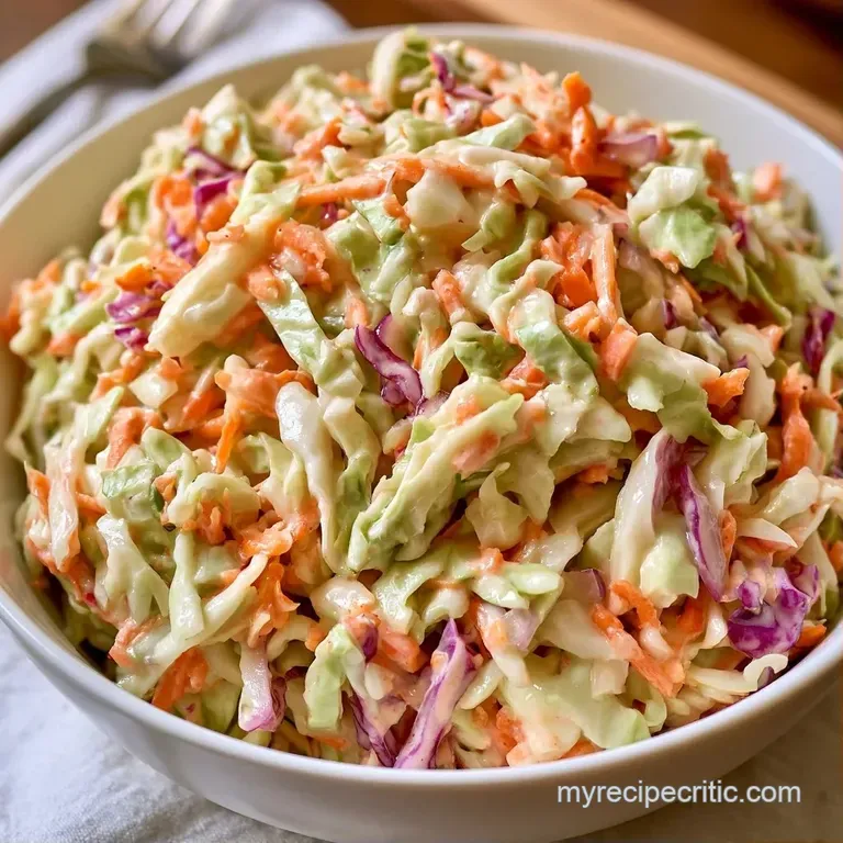 Vibrant mix of shredded cabbage and orange carrots in a white bowl, topped with thin rings of purple red onion.