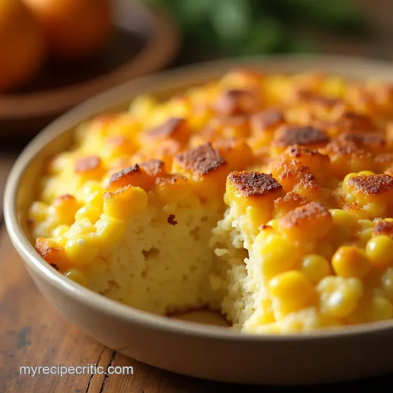 Golden Harvest Creamy Corn Pudding Casserole Sweet Savoury SpoonWorthy presentation