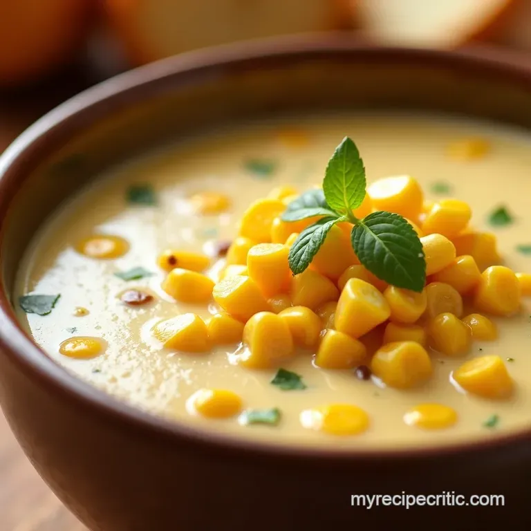 Creamy Dreamy Corn Chowder Sunshine in a Bowl presentation
