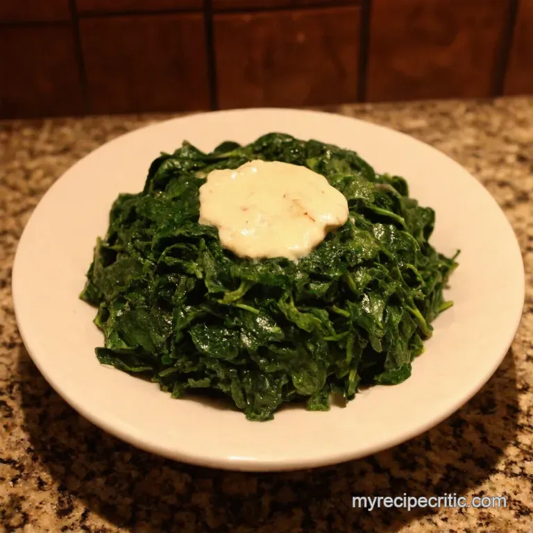 Creamy Dreamy Garlic Spinach presentation