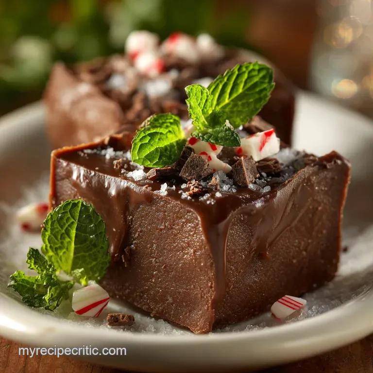 Mint Fudge: Creamy Peppermint Pattie Fudge (No Candy Thermometer Needed) presentation