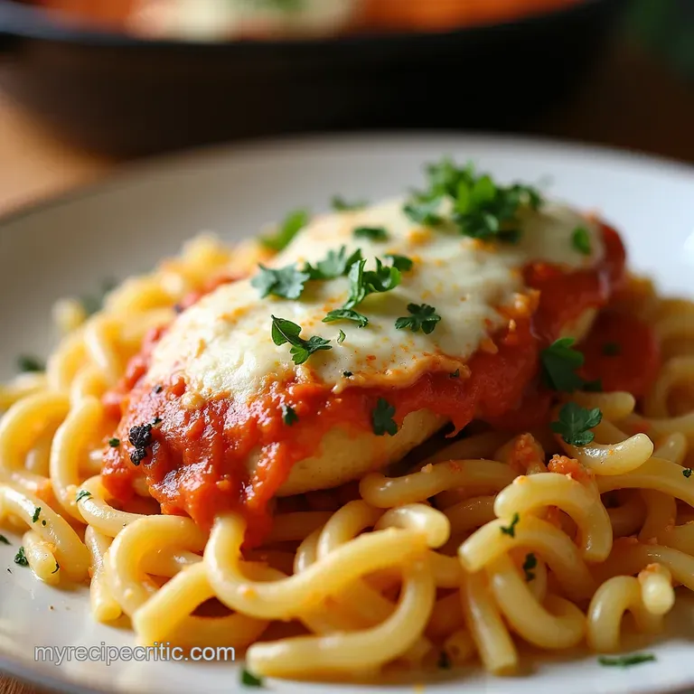Creamy Onepot Chicken Parmesan Orzo presentation