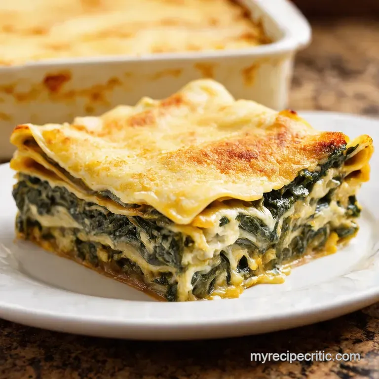Creamy Spinach and Ricotta Lasagna presentation