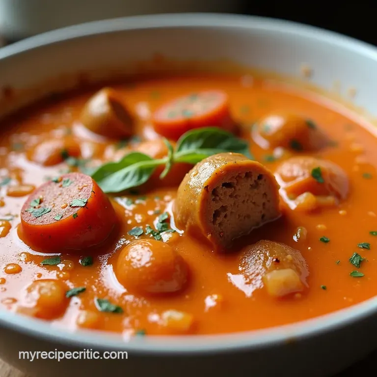 Creamy Tomato and Sausage OnePot Soup