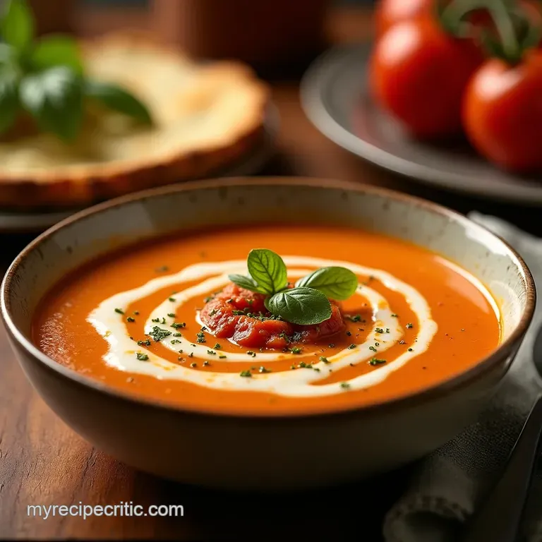 Velvet Dawn The Ultimate Creamy Tomato Bisque Ready in Under an Hour presentation