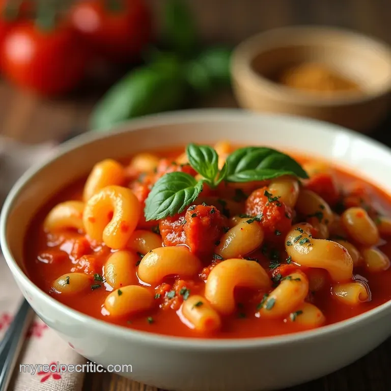 Creamy Tomato Soup Pasta a Grownup Comfort Classic presentation