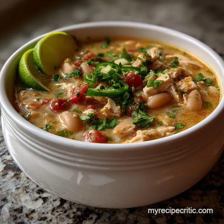 White Chicken Chili Crockpot Recipe: So Creamy presentation