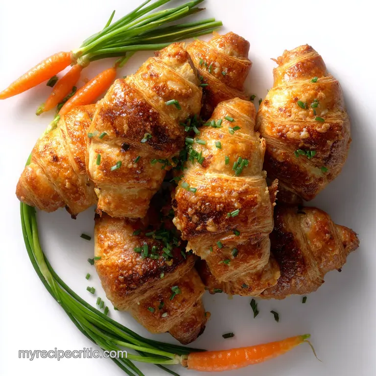 Crescent Roll Carrots: Flaky Faux Carrots with Creamy Chicken Filling presentation