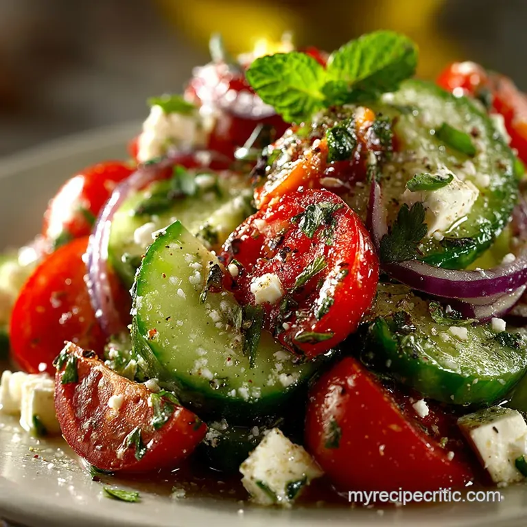 The Athenian Summer Salad Crisp Cucumber Sweet Tomato and Salty Feta