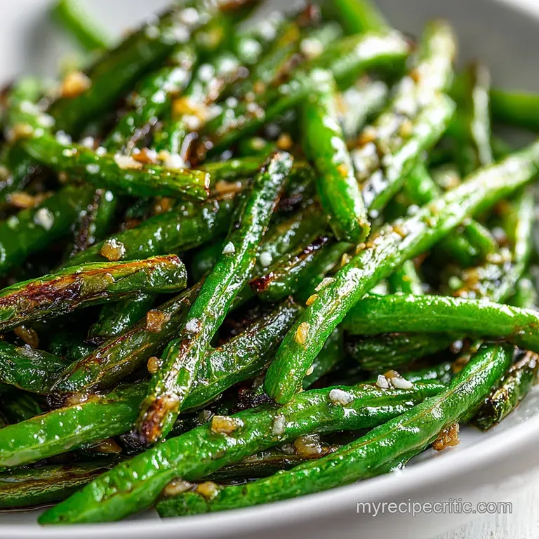 Air Fryer Green Beans Crispy Garlicky 10Minute Side Dish presentation
