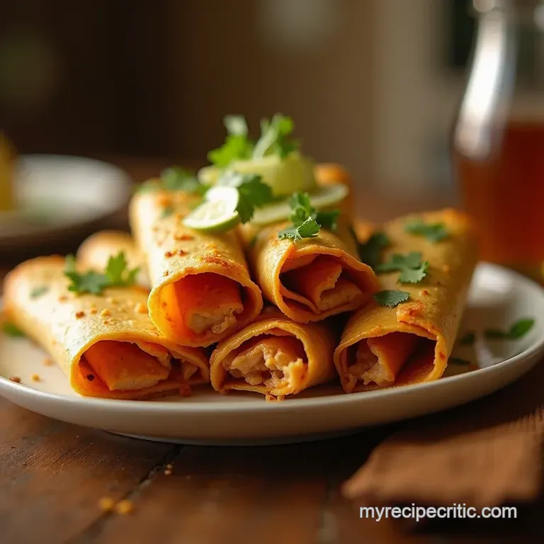 Shhh Dont Tell Your Tortillas Truly Crispy Speedy Chicken Flautas presentation
