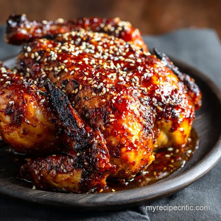 Korean Roast Chicken Glory: Crispy Skin with Gochujang Glaze