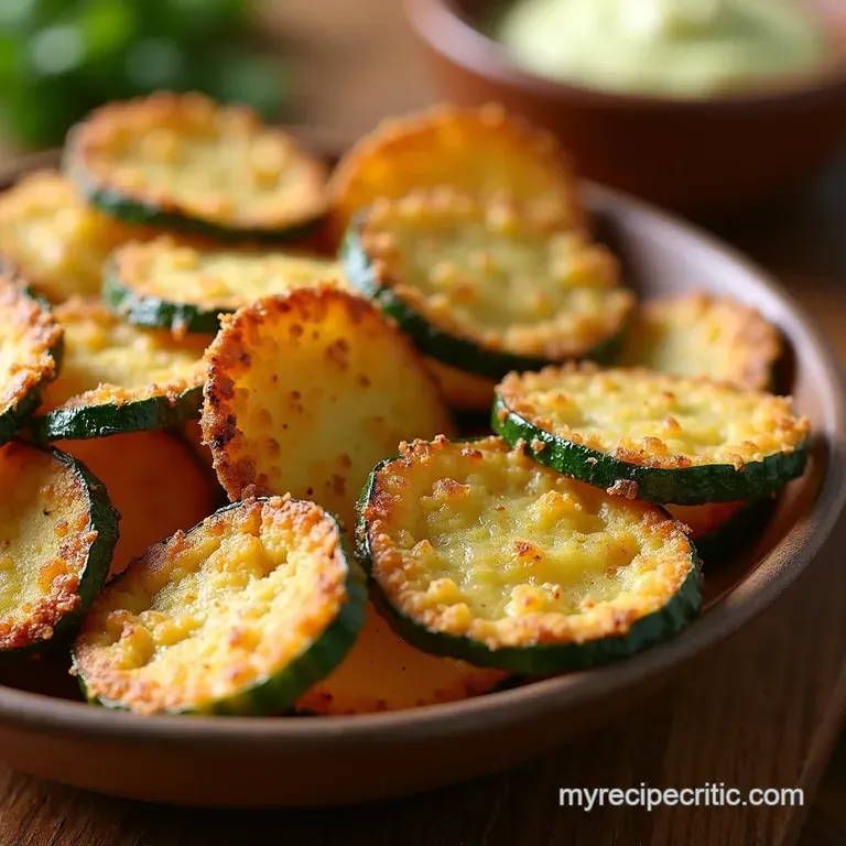 Crispy Parmesan Zucchini Chips presentation