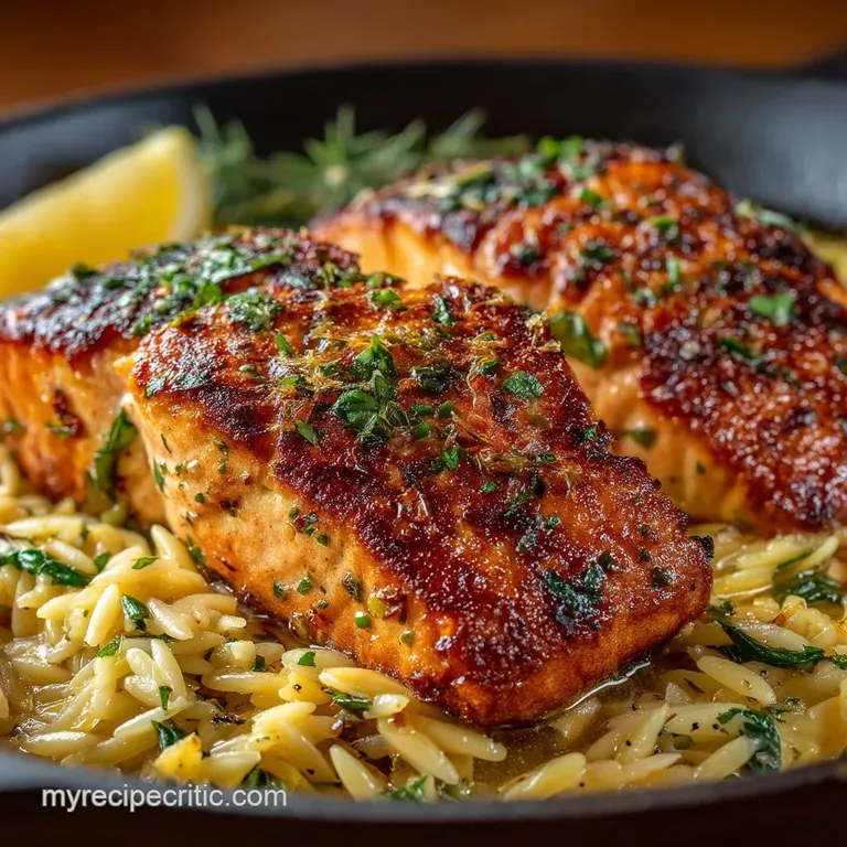 Crispy Skin Salmon with Sunshine Lemon and Dill Orzo