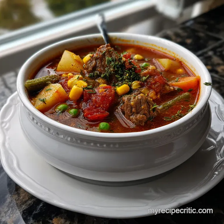 Hearty Veggie Beef Soup In Crock Pot