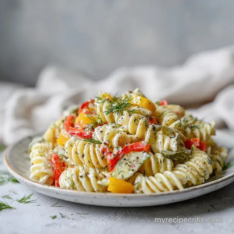 Dill Pickle Pasta Salad: Velvety Dressing