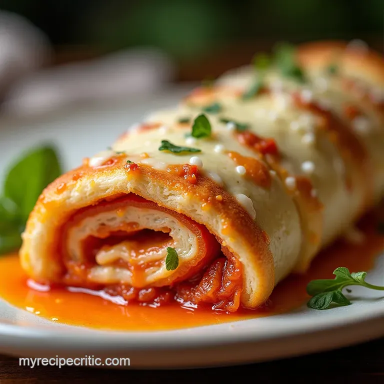 The RollUp Champion Easy Cheesy Pepperoni Stromboli with Garlic Butter Glaze