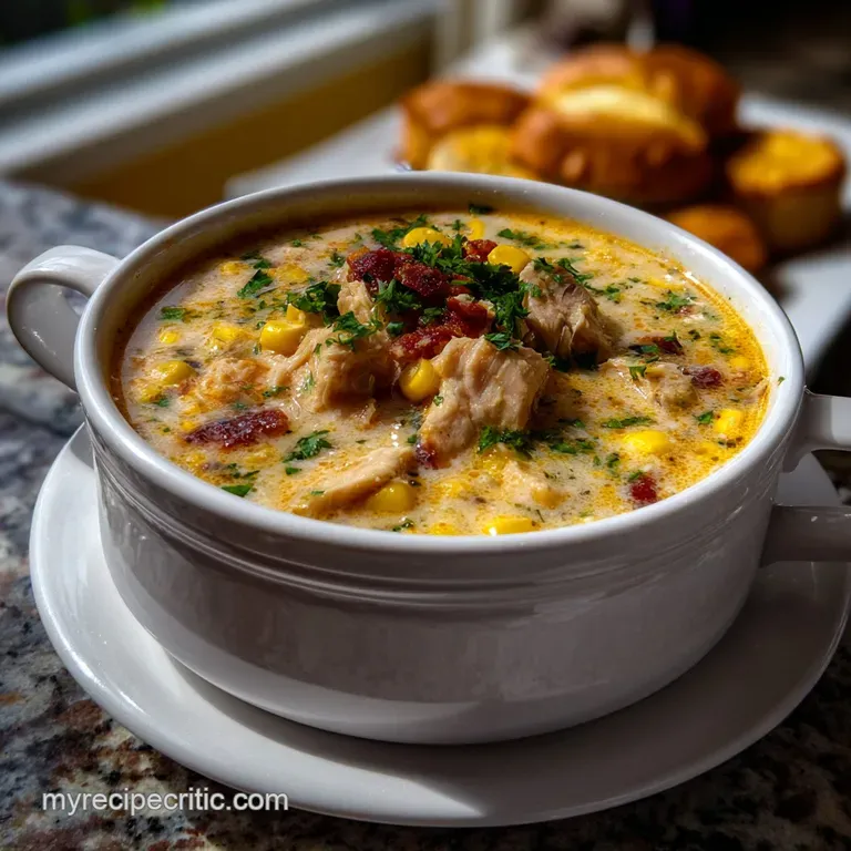The Ultimate Easy Chicken Corn Chowder Recipe presentation
