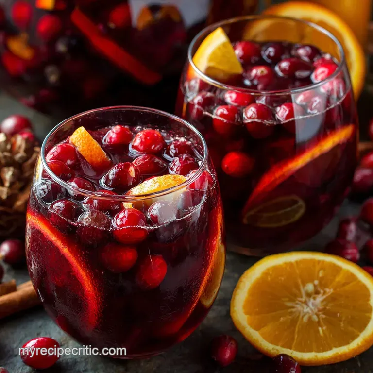 A Jolly Good Christmas Sangria Festive Cranberry Spiced Orange Punch presentation